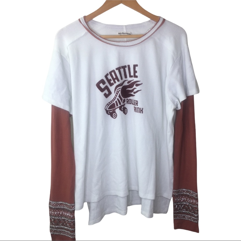 We The Free People thermal top Seattle Roller Rink